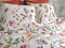Zohome Dekbedovertrek Shae - Bedlinnen met Bloemen print - 140x220 - Wit - Dekbedhoes van 100% Katoen-Flanel