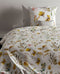 Zohome Dekbedovertrek Shae - Bedlinnen met Bloemen print - 200x220 - Wit - Dekbedhoes van 100% Katoen-Flanel