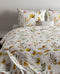 Zohome Dekbedovertrek Shae - Bedlinnen met Bloemen print - 200x220 - Wit - Dekbedhoes van 100% Katoen-Flanel