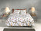 Zohome Dekbedovertrek Shae - Bedlinnen met Bloemen print - 200x220 - Wit - Dekbedhoes van 100% Katoen-Flanel