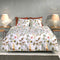Zohome Dekbedovertrek Shae - Bedlinnen met Bloemen print - 200x220 - Wit - Dekbedhoes van 100% Katoen-Flanel