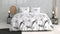 Zohome Dekbedovertrek Taleen - Bedlinnen met Bloemen print - 240x220 - Wit - Dekbedhoes van 100% Katoen-Satijn