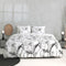 Zohome Dekbedovertrek Taleen - Bedlinnen met Bloemen print - 240x220 - Wit - Dekbedhoes van 100% Katoen-Satijn