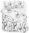 Zohome Dekbedovertrek Taleen - Bedlinnen met Bloemen print - 240x220 - Wit - Dekbedhoes van 100% Katoen-Satijn
