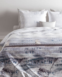 Zohome Dekbedovertrek Tanner - Bedlinnen met print - 140x220 - Blauw - Dekbedhoes van 100% Katoen-Satijn