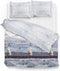 Zohome Dekbedovertrek Tanner - Bedlinnen met print - 140x220 - Blauw - Dekbedhoes van 100% Katoen-Satijn