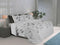Zohome Dekbedovertrek Vedetta - Bedlinnen met Bloemen print - 200x220 - Grijs - Dekbedhoes van 100% Katoen