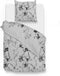 Zohome Dekbedovertrek Vedetta - Bedlinnen met Bloemen print - 260x220 - Grijs - Dekbedhoes van 100% Katoen