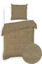 Zohome Dekbedovertrek Velluto-a-Coste - Effen Bedlinnen - 140x220 - Goud - Dekbedhoes van Polyester / Katoen