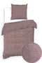 Zohome Dekbedovertrek Velluto-a-Coste - Effen Bedlinnen - 140x220 - Roze - Dekbedhoes van Polyester / Katoen