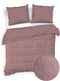 Zohome Dekbedovertrek Velluto-a-Coste - Effen Bedlinnen - 140x220 - Roze - Dekbedhoes van Polyester / Katoen