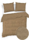 Zohome Dekbedovertrek Velluto-a-Coste - Effen Bedlinnen - 140x220 - Goud - Dekbedhoes van Polyester / Katoen