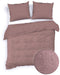 Zohome Dekbedovertrek Velluto-a-Coste - Effen Bedlinnen - 140x220 - Roze - Dekbedhoes van Polyester / Katoen