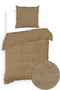 Zohome Dekbedovertrek Velluto-a-Coste - Effen Bedlinnen - 200x220 - Goud - Dekbedhoes van Polyester / Katoen