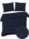 Zohome Dekbedovertrek Velluto-a-Coste - Effen Bedlinnen - 260x220 - Blauw - Dekbedhoes van Polyester / Katoen