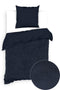 Zohome Dekbedovertrek Velluto - Effen Bedlinnen - 140x220 - Blauw - Dekbedhoes van Polyester / Katoen