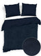 Zohome Dekbedovertrek Velluto - Effen Bedlinnen - 140x220 - Blauw - Dekbedhoes van Polyester / Katoen