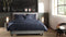 Zohome Dekbedovertrek Velluto - Effen Bedlinnen - 140x220 - Blauw - Dekbedhoes van Polyester / Katoen