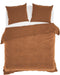 Zohome Dekbedovertrek Velluto - Effen Bedlinnen - 140x220 - Bruin - Dekbedhoes van Polyester / Katoen