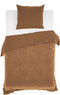 Zohome Dekbedovertrek Velluto - Effen Bedlinnen - 140x220 - Bruin - Dekbedhoes van Polyester / Katoen
