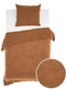 Zohome Dekbedovertrek Velluto - Effen Bedlinnen - 140x220 - Bruin - Dekbedhoes van Polyester / Katoen