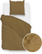 Zohome Dekbedovertrek Velluto - Effen Bedlinnen - 140x220 - Bruin - Dekbedhoes van Polyester / Katoen
