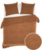 Zohome Dekbedovertrek Velluto - Effen Bedlinnen - 140x220 - Bruin - Dekbedhoes van Polyester / Katoen