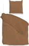 Zohome Dekbedovertrek Velluto - Effen Bedlinnen - 140x220 - Bruin - Dekbedhoes van Polyester / Katoen