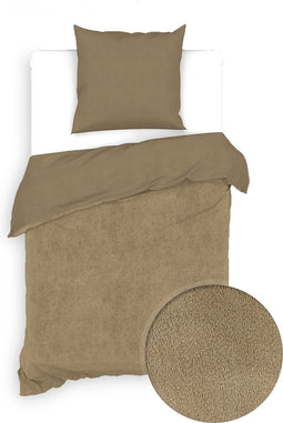Zohome Dekbedovertrek Velluto - Effen Bedlinnen - 140x220 - Goud - Dekbedhoes van Polyester / Katoen