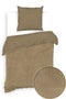 Zohome Dekbedovertrek Velluto - Effen Bedlinnen - 140x220 - Goud - Dekbedhoes van Polyester / Katoen