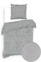 Zohome Dekbedovertrek Velluto - Effen Bedlinnen - 140x220 - Grijs - Dekbedhoes van Polyester / Katoen