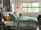 Zohome Dekbedovertrek Velluto - Effen Bedlinnen - 140x220 - Groen - Dekbedhoes van Polyester / Katoen