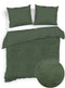 Zohome Dekbedovertrek Velluto - Effen Bedlinnen - 140x220 - Groen - Dekbedhoes van Polyester / Katoen