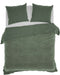 Zohome Dekbedovertrek Velluto - Effen Bedlinnen - 140x220 - Groen - Dekbedhoes van Polyester / Katoen