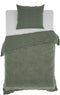 Zohome Dekbedovertrek Velluto - Effen Bedlinnen - 140x220 - Groen - Dekbedhoes van Polyester / Katoen