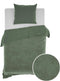 Zohome Dekbedovertrek Velluto - Effen Bedlinnen - 140x220 - Groen - Dekbedhoes van Polyester / Katoen