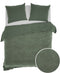 Zohome Dekbedovertrek Velluto - Effen Bedlinnen - 140x220 - Groen - Dekbedhoes van Polyester / Katoen