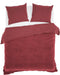 Zohome Dekbedovertrek Velluto - Effen Bedlinnen - 140x220 - Rood - Dekbedhoes van Polyester / Katoen