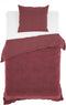 Zohome Dekbedovertrek Velluto - Effen Bedlinnen - 140x220 - Rood - Dekbedhoes van Polyester / Katoen