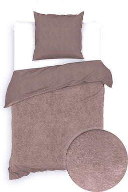 Zohome Dekbedovertrek Velluto - Effen Bedlinnen - 140x220 - Roze - Dekbedhoes van Polyester / Katoen