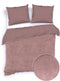 Zohome Dekbedovertrek Velluto - Effen Bedlinnen - 140x220 - Roze - Dekbedhoes van Polyester / Katoen