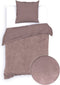 Zohome Dekbedovertrek Velluto - Effen Bedlinnen - 140x220 - Roze - Dekbedhoes van Polyester / Katoen