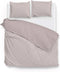 Zohome Dekbedovertrek Velluto - Effen Bedlinnen - 140x220 - Roze - Dekbedhoes van Polyester / Katoen