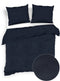 Zohome Dekbedovertrek Velluto - Effen Bedlinnen - 200x220 - Blauw - Dekbedhoes van Polyester / Katoen