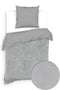 Zohome Dekbedovertrek Velluto - Effen Bedlinnen - 200x220 - Grijs - Dekbedhoes van Polyester / Katoen