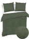 Zohome Dekbedovertrek Velluto - Effen Bedlinnen - 200x220 - Groen - Dekbedhoes van Polyester / Katoen
