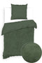 Zohome Dekbedovertrek Velluto - Effen Bedlinnen - 200x220 - Groen - Dekbedhoes van Polyester / Katoen