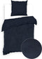 Zohome Dekbedovertrek Velluto - Effen Bedlinnen - 240x220 - Blauw - Dekbedhoes van Polyester / Katoen