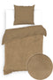 Zohome Dekbedovertrek Velluto - Effen Bedlinnen - 240x220 - Goud - Dekbedhoes van Polyester / Katoen