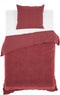 Zohome Dekbedovertrek Velluto - Effen Bedlinnen - 240x220 - Rood - Dekbedhoes van Polyester / Katoen